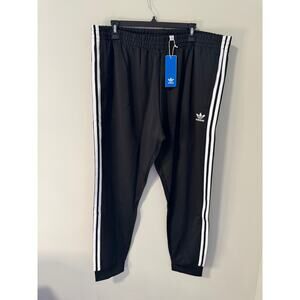 Adidas SST Superstar Track Pants 2XL Black 3 Stripe Zip Ankle NWT